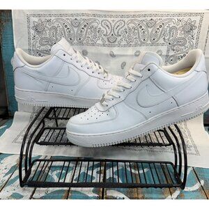 Nike Air Force 1 '07 Low Triple White Leather Mens Size 11.5